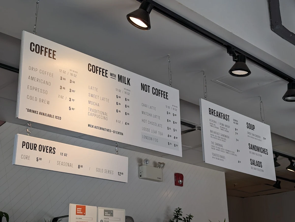 Menu, Rosso Coffee Roasters