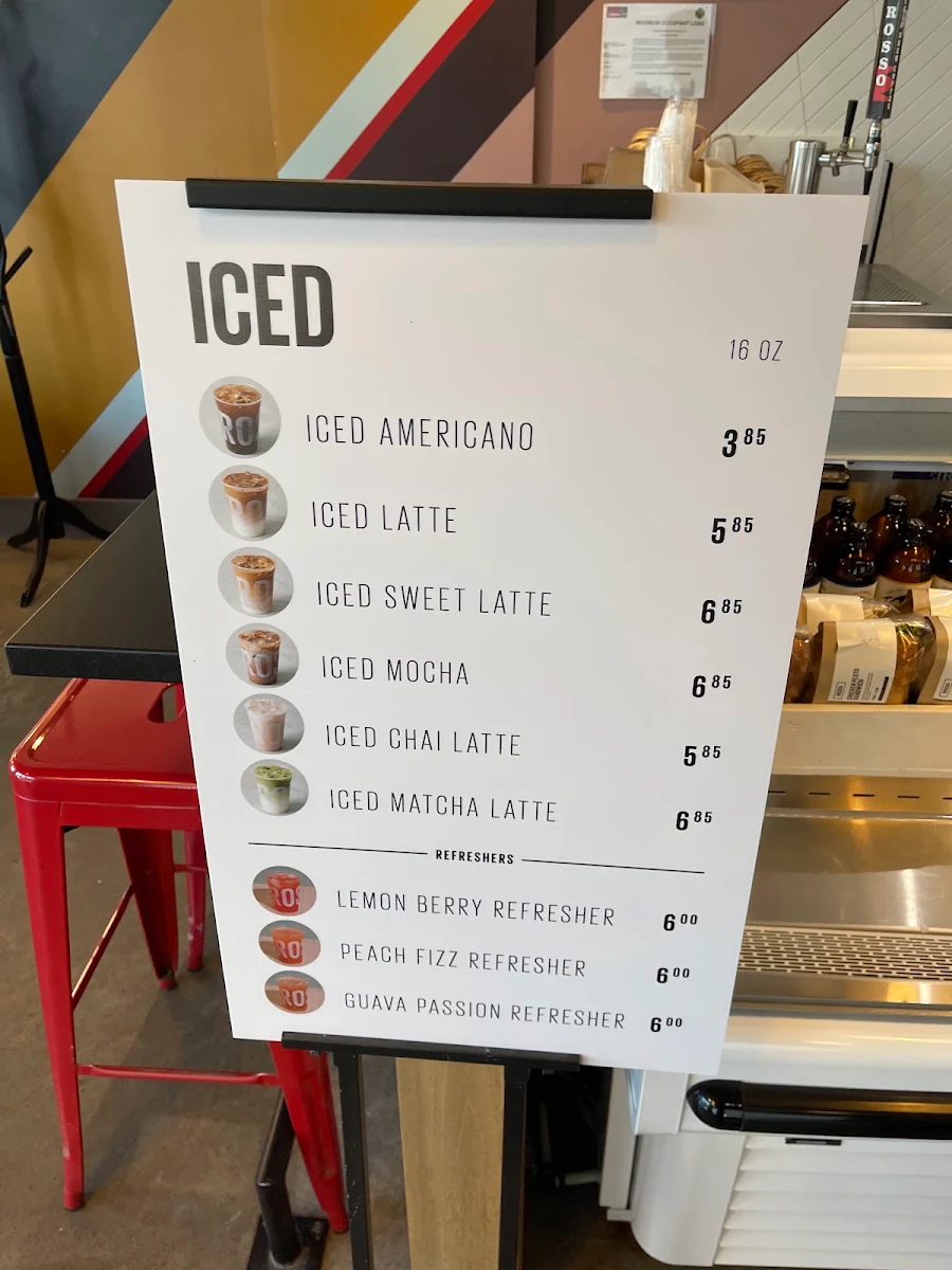 Menu, Rosso Coffee Roasters