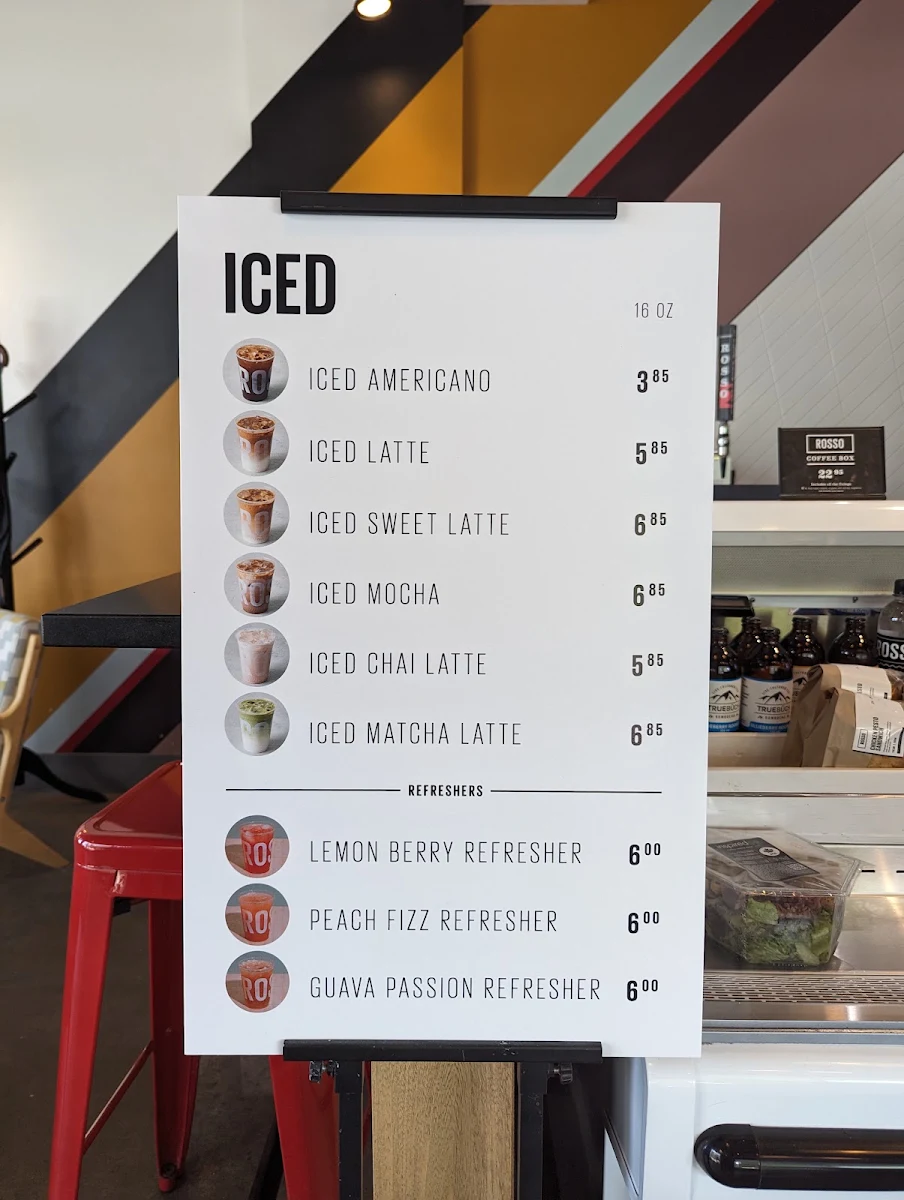 Menu, Rosso Coffee Roasters
