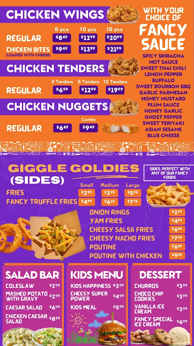 Menu, The Fancy Induced Burger