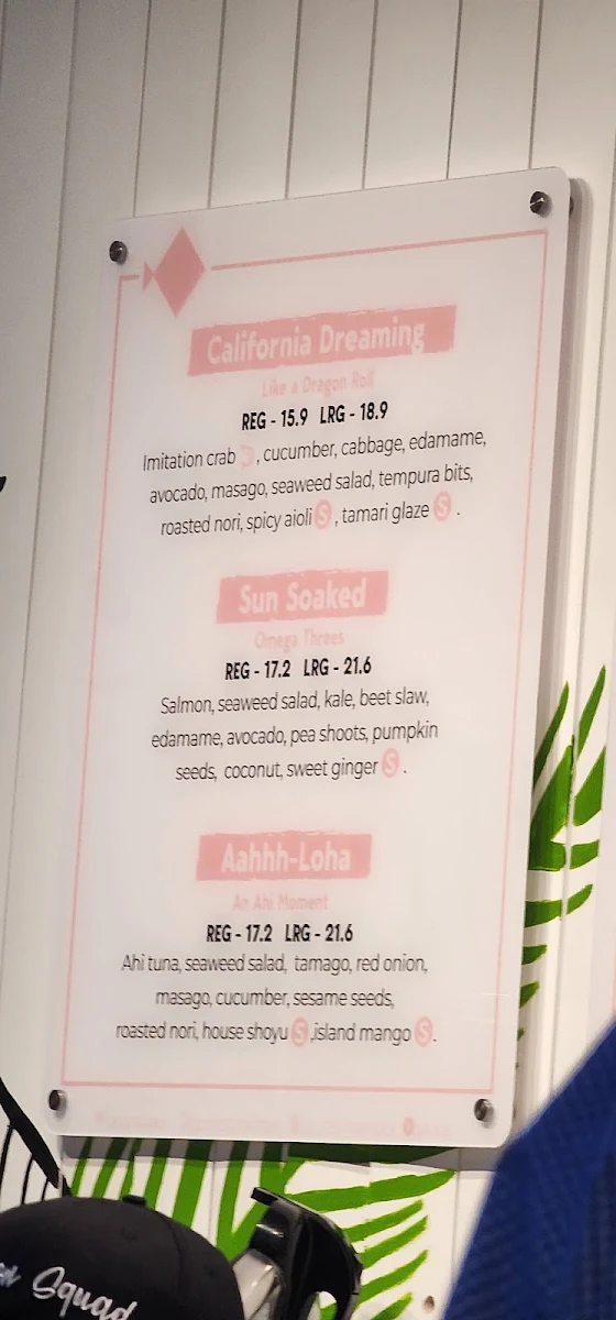 Menu, The Poke Box