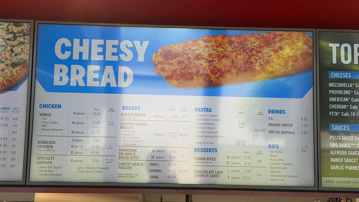 Menu, Domino's Pizza