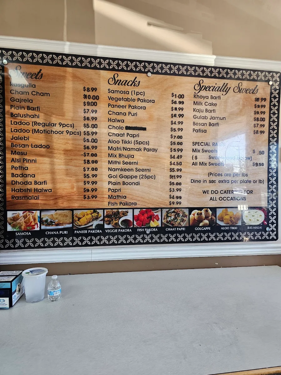 Menu, Pak Punjab Sweets & Samosa House