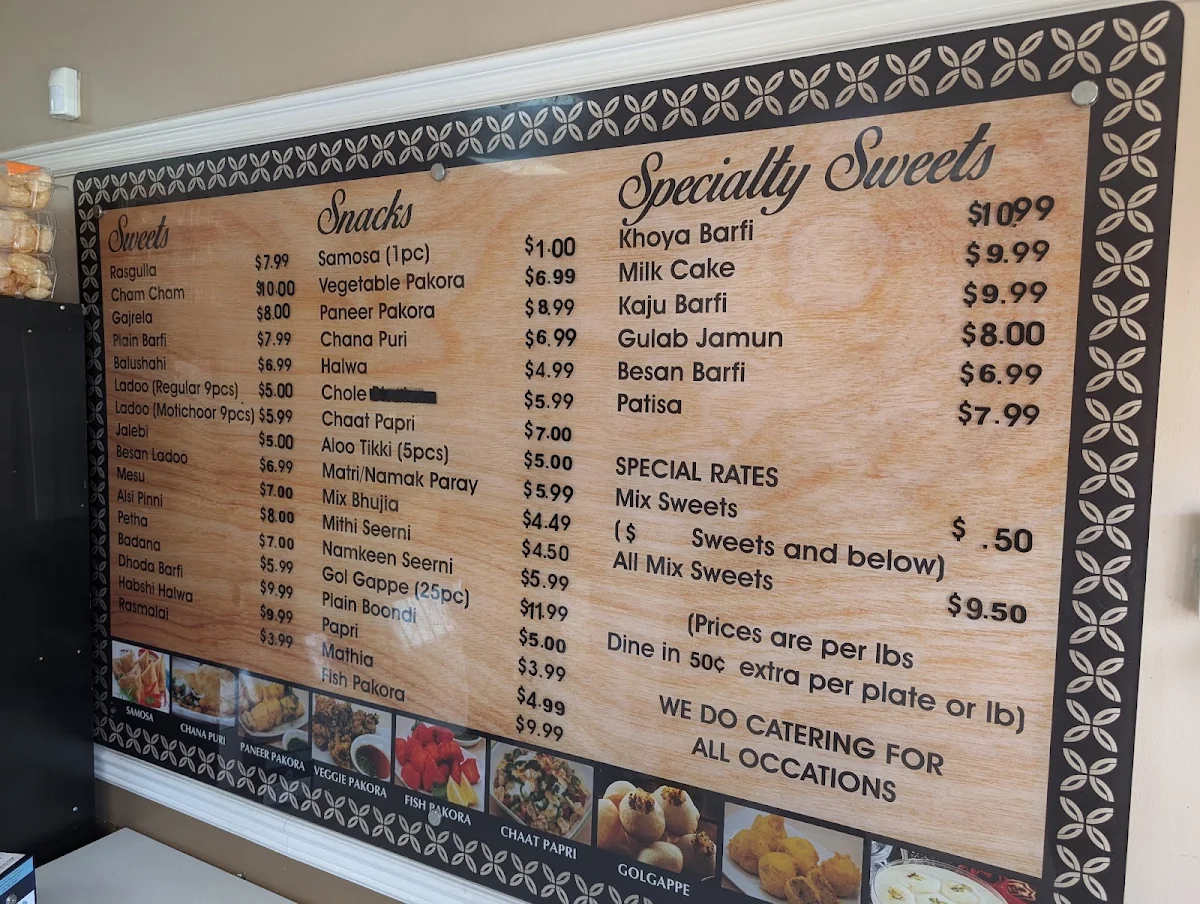 Menu, Pak Punjab Sweets & Samosa House