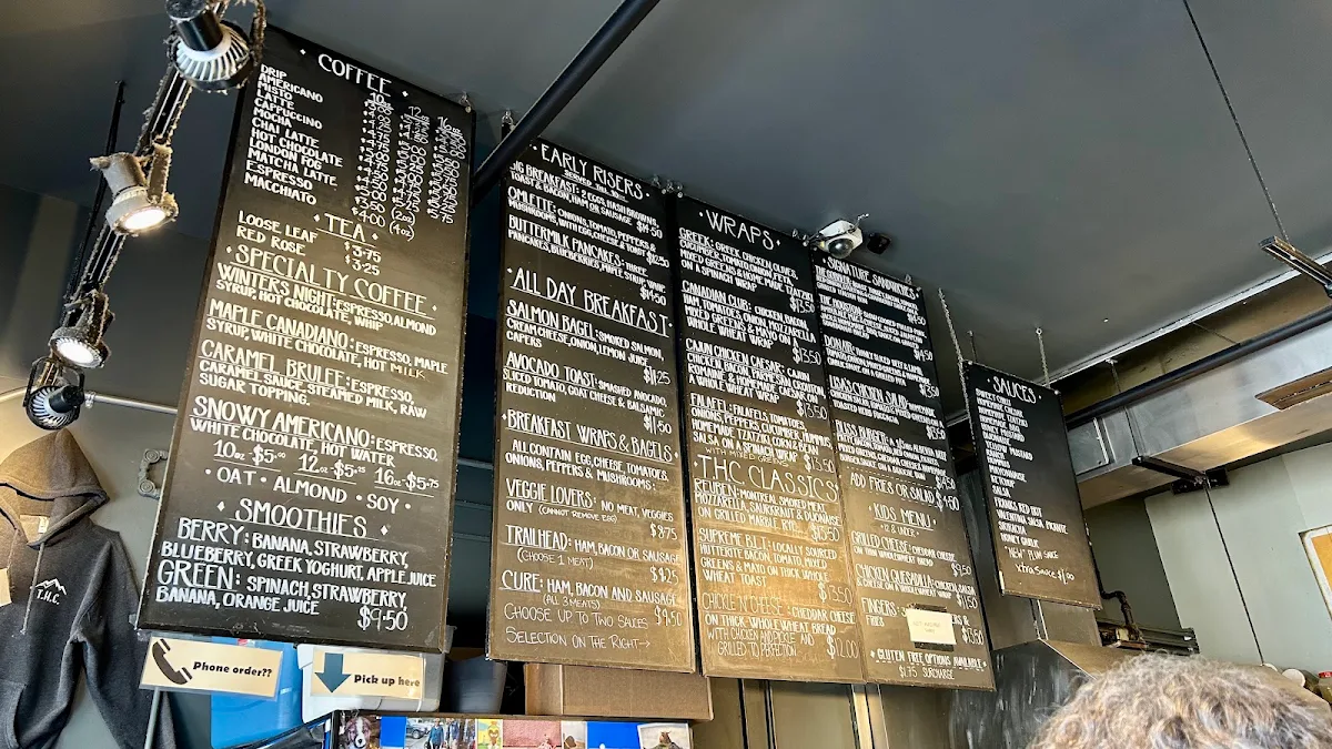 Menu, Trailhead Cafe