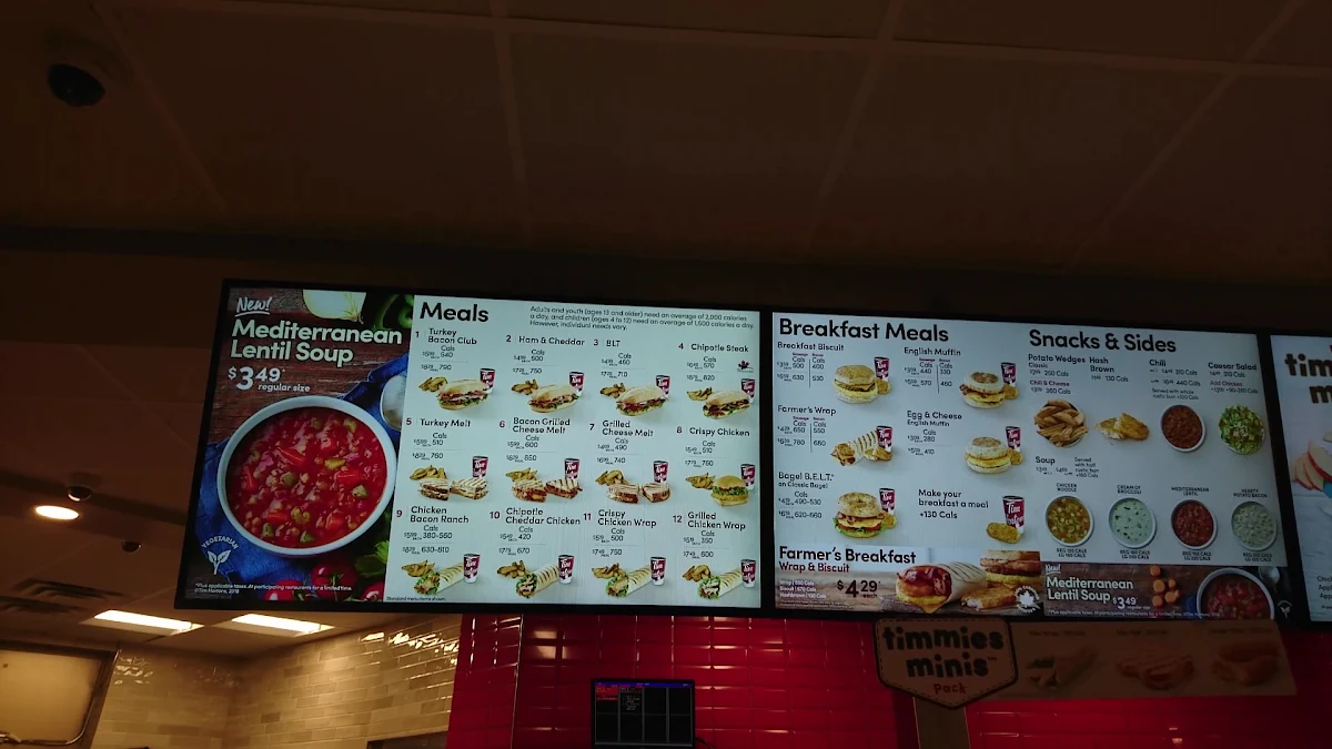 Menu, Tim Hortons