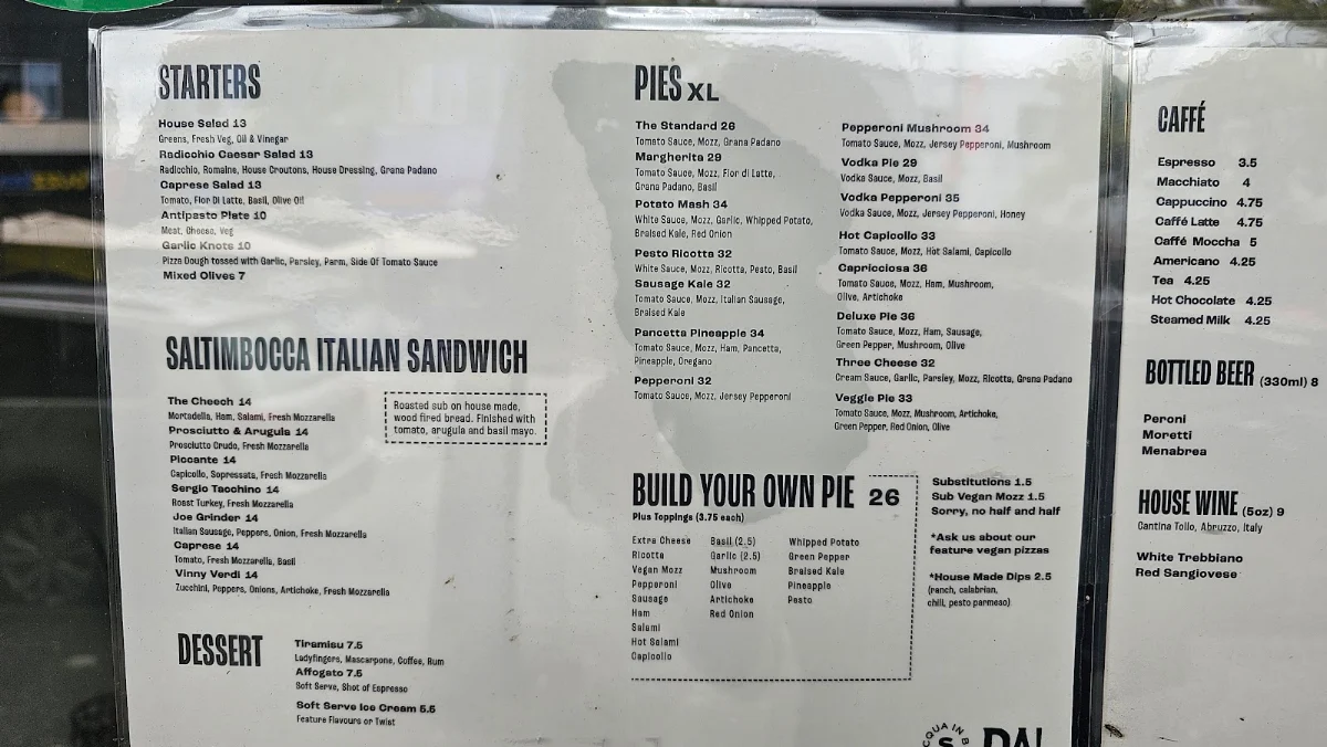 Menu, Caffè Soccavo