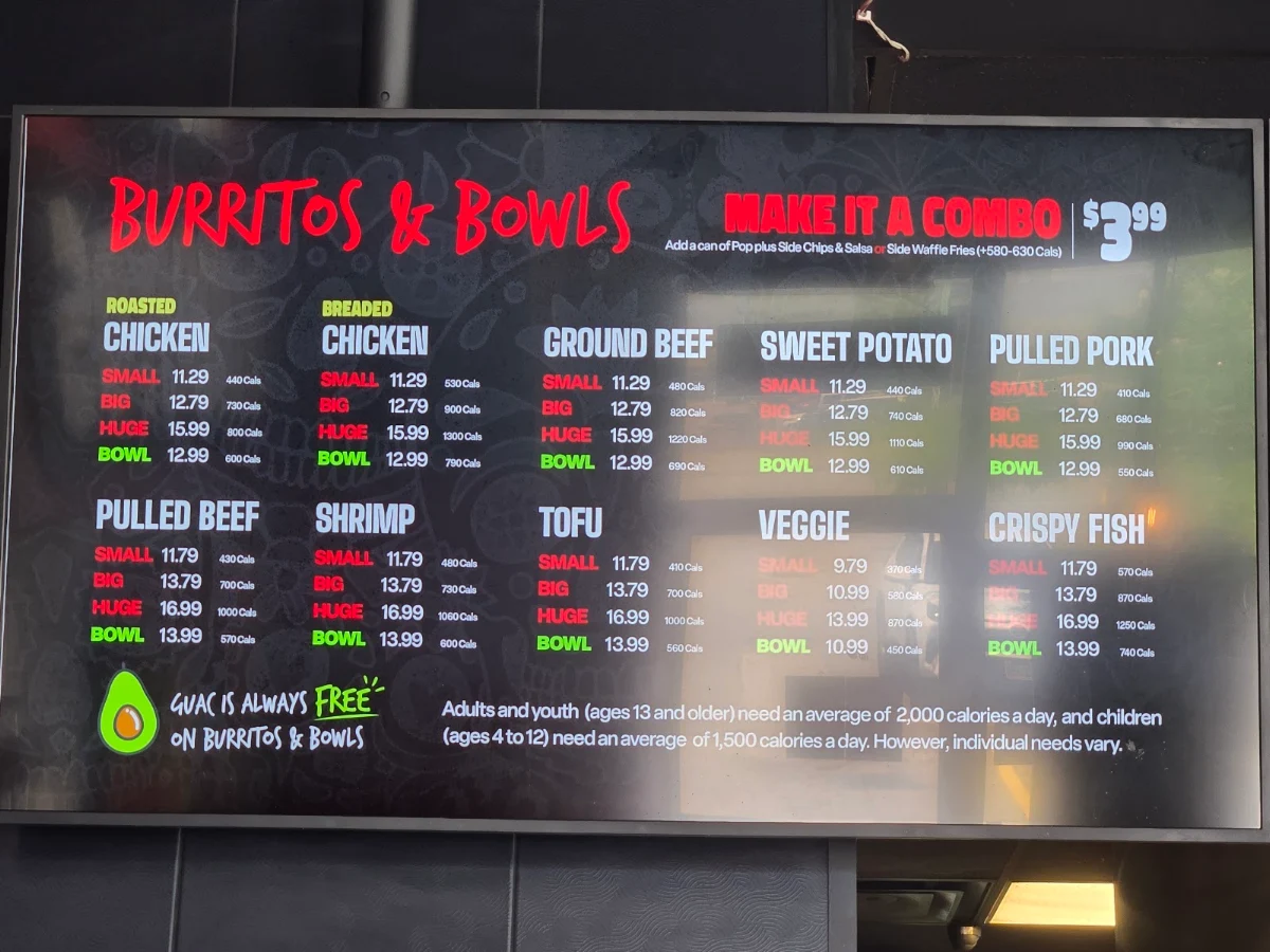Menu, Fat Bastard Burrito