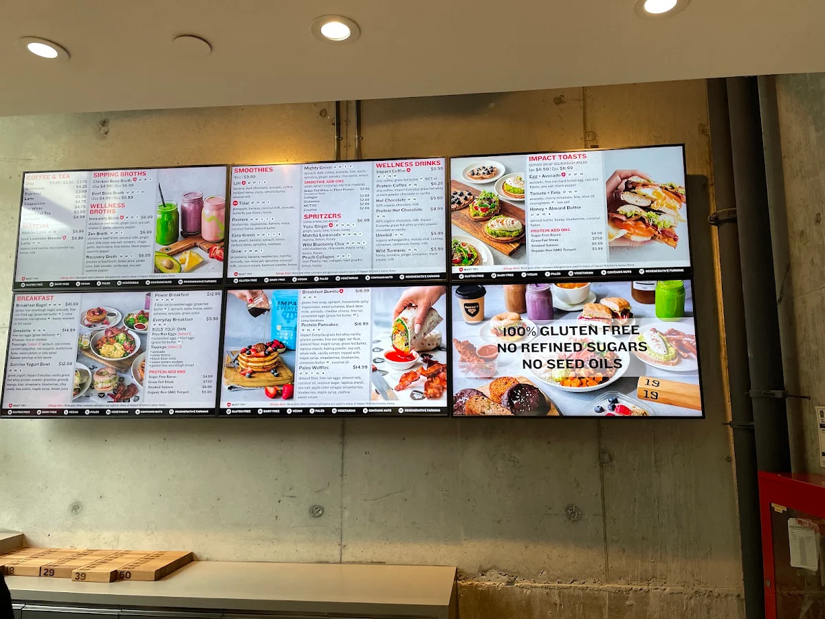 Menu, Impact Kitchen