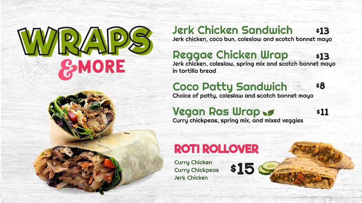 Menu, Wat Ah Jerk Caribbean Grill - Scotia Plaza