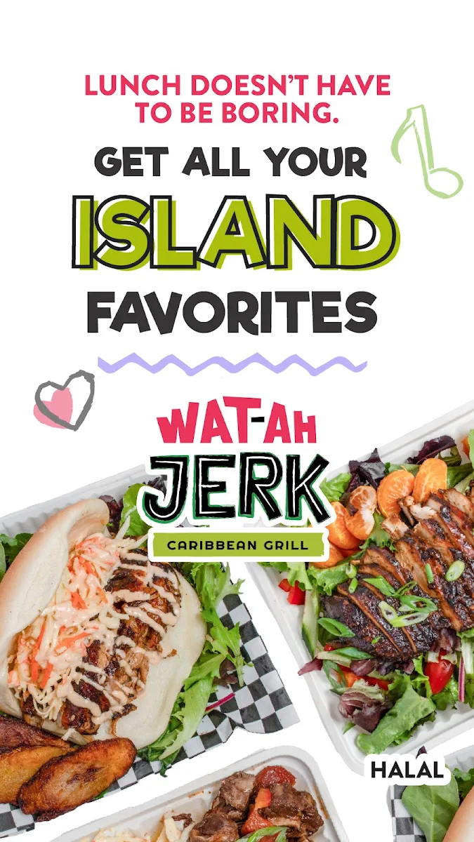 Menu, Wat Ah Jerk Caribbean Grill - Scotia Plaza