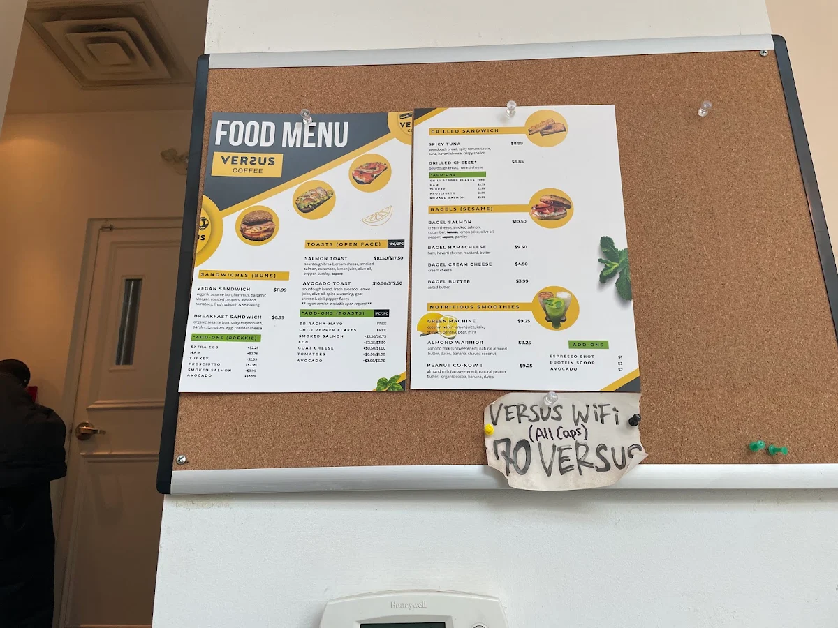 Menu, Versus Coffee