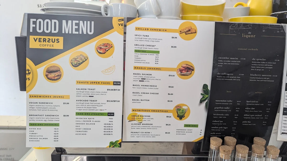Menu, Versus Coffee