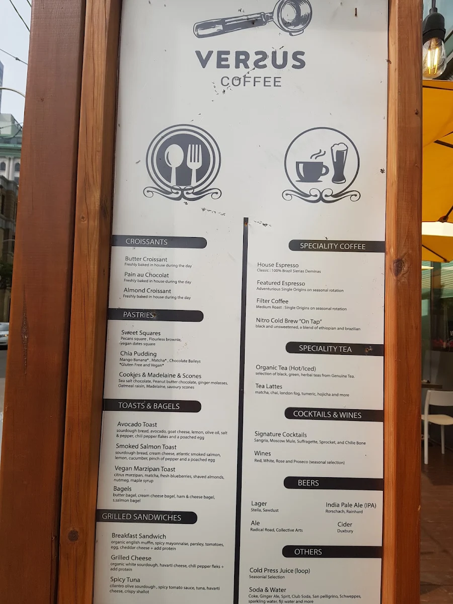 Menu, Versus Coffee