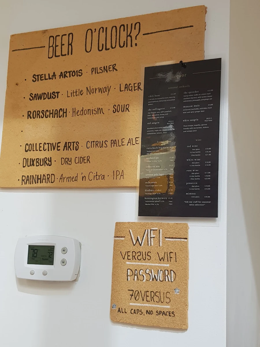 Menu, Versus Coffee