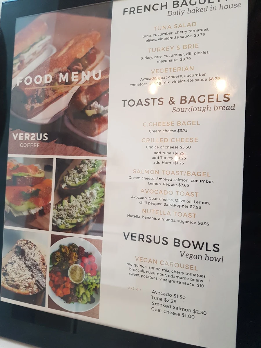 Menu, Versus Coffee