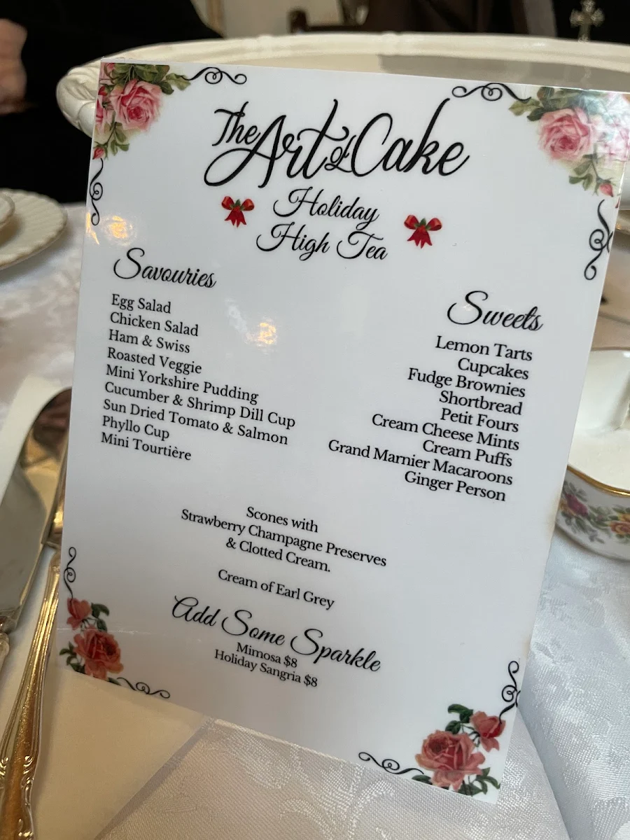 Menu, The Art of Cake
