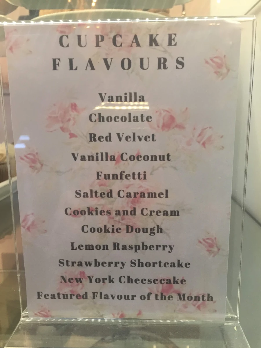 Menu, The Art of Cake