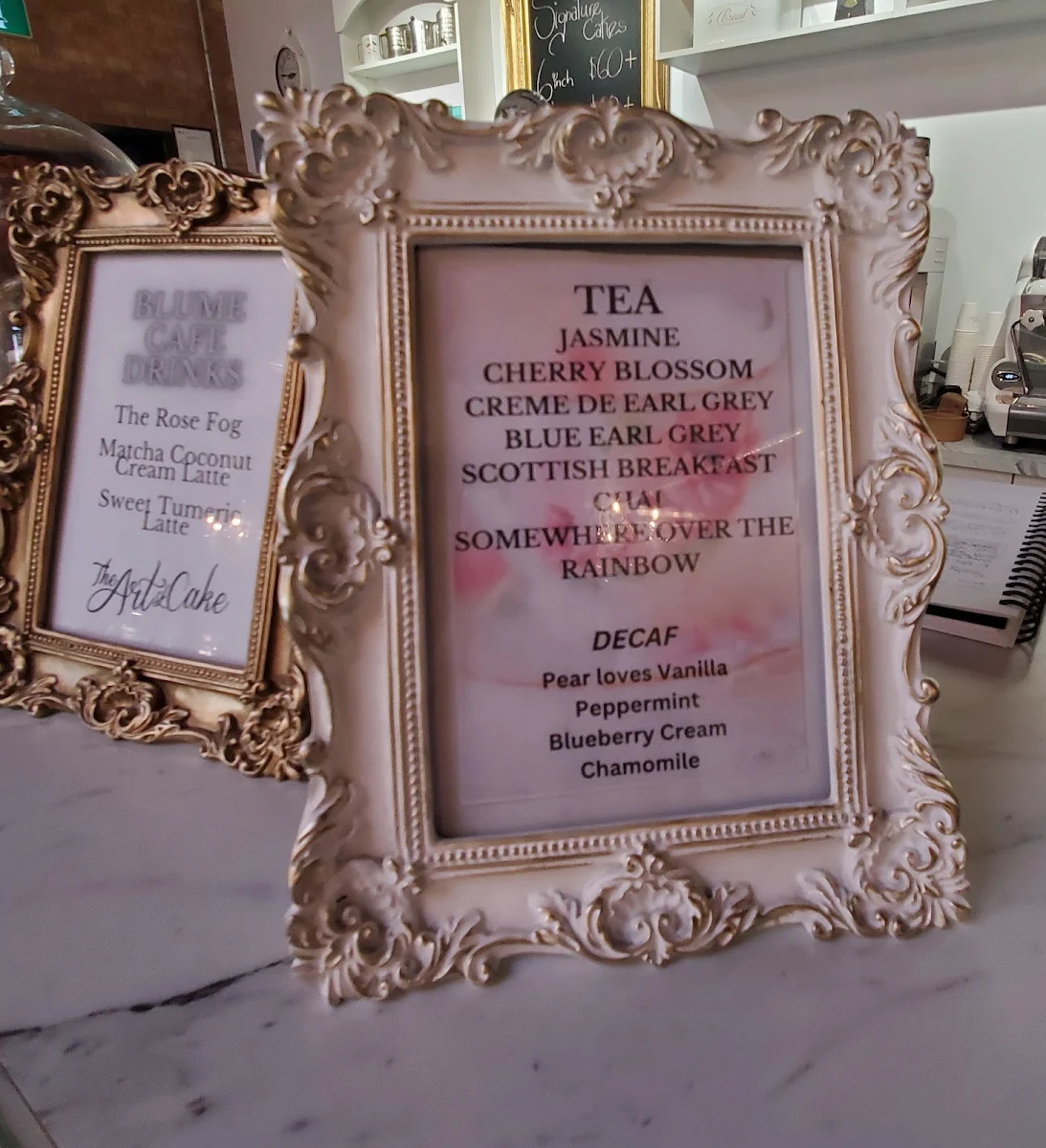 Menu, The Art of Cake