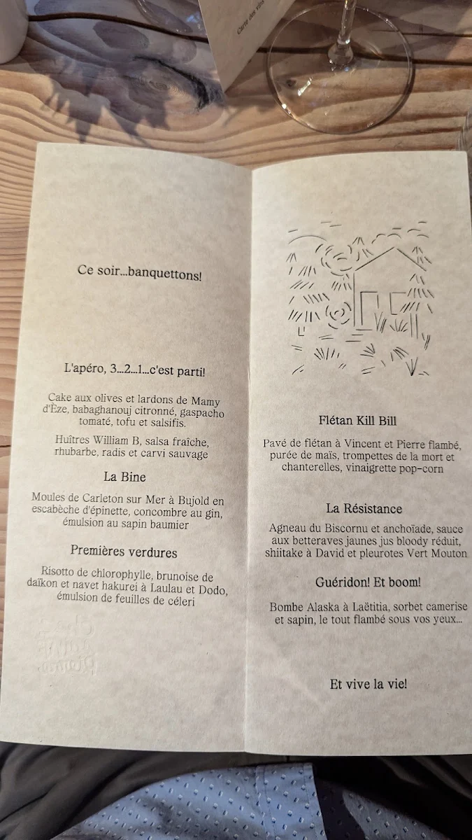 Menu, Restaurant Chez Saint-Pierre