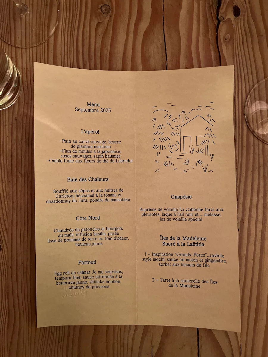 Menu, Restaurant Chez Saint-Pierre