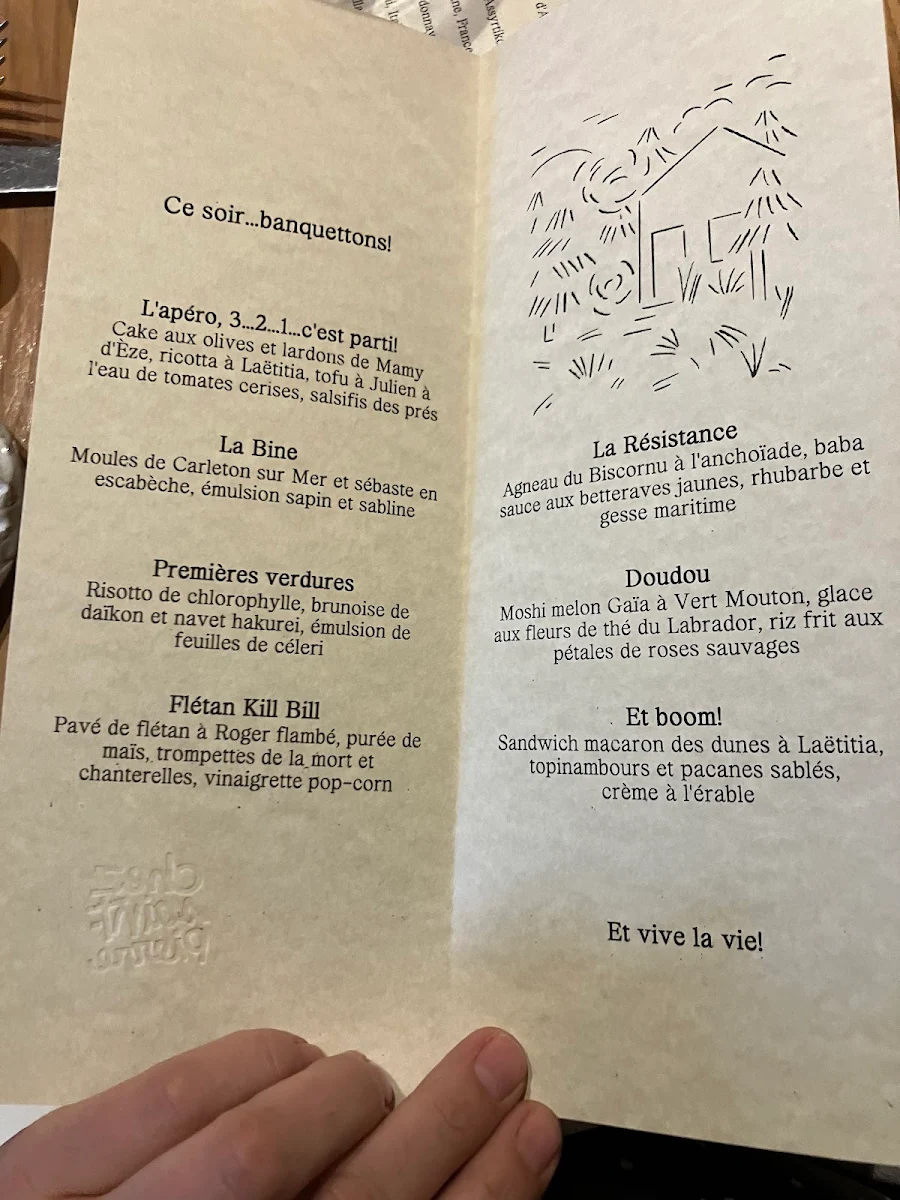 Menu, Restaurant Chez Saint-Pierre