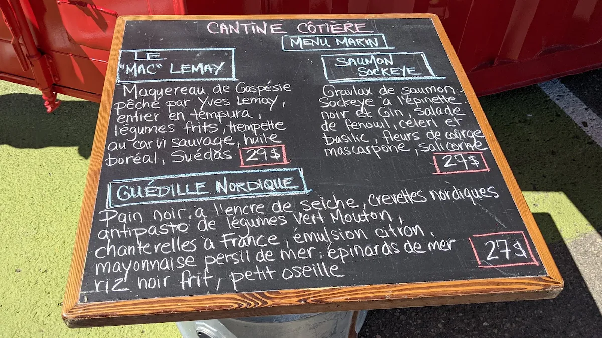 Menu, Restaurant Chez Saint-Pierre