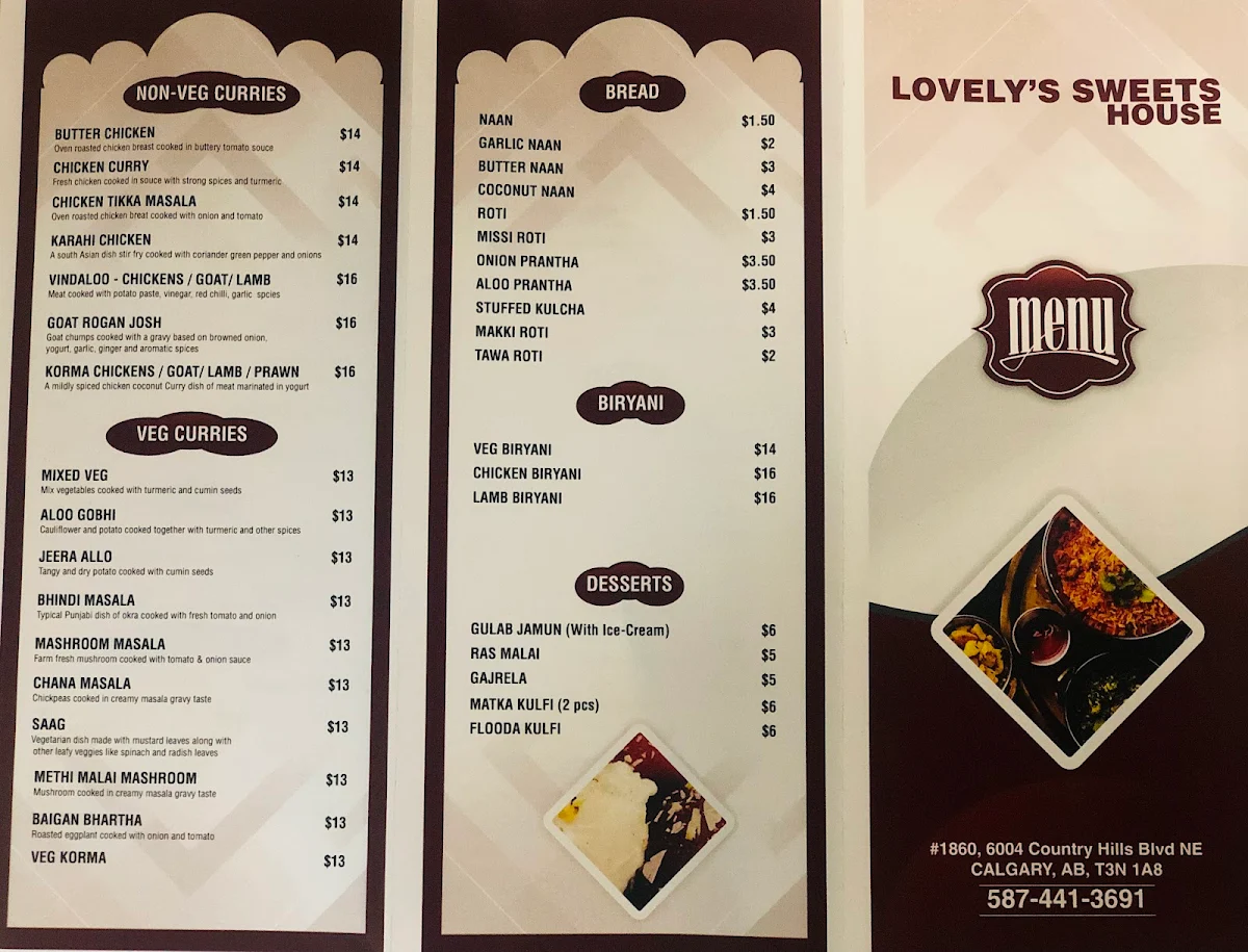 Menu, Lovely Sweet House
