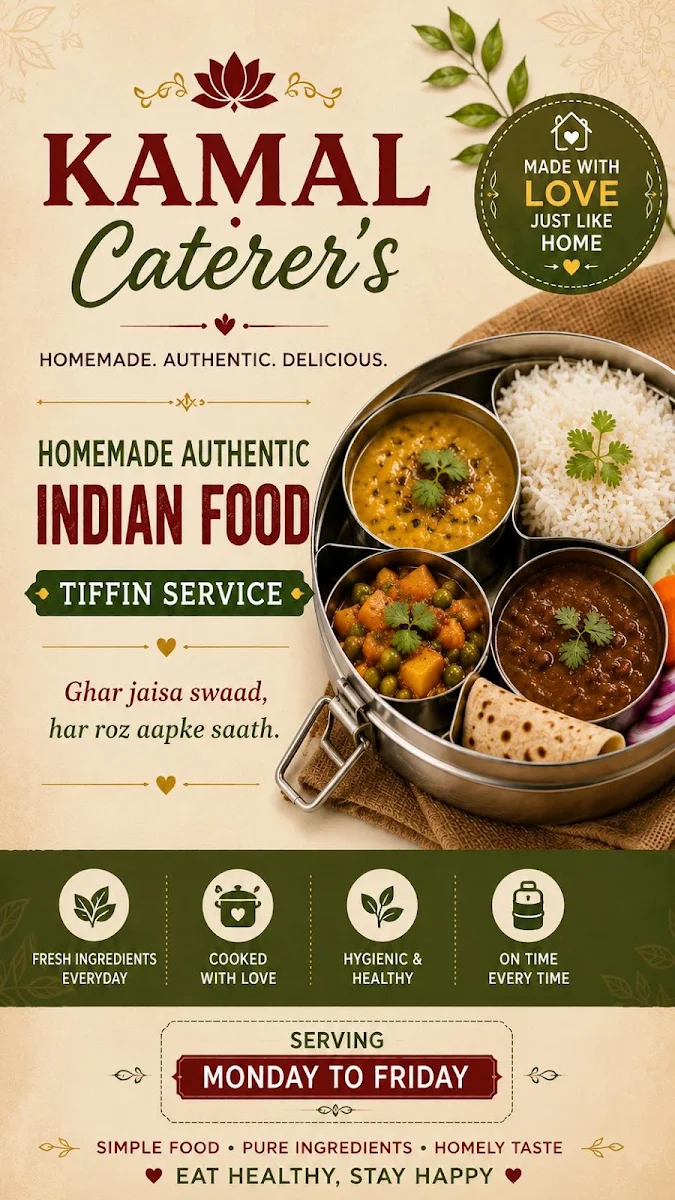 Menu, kamal caterer’s