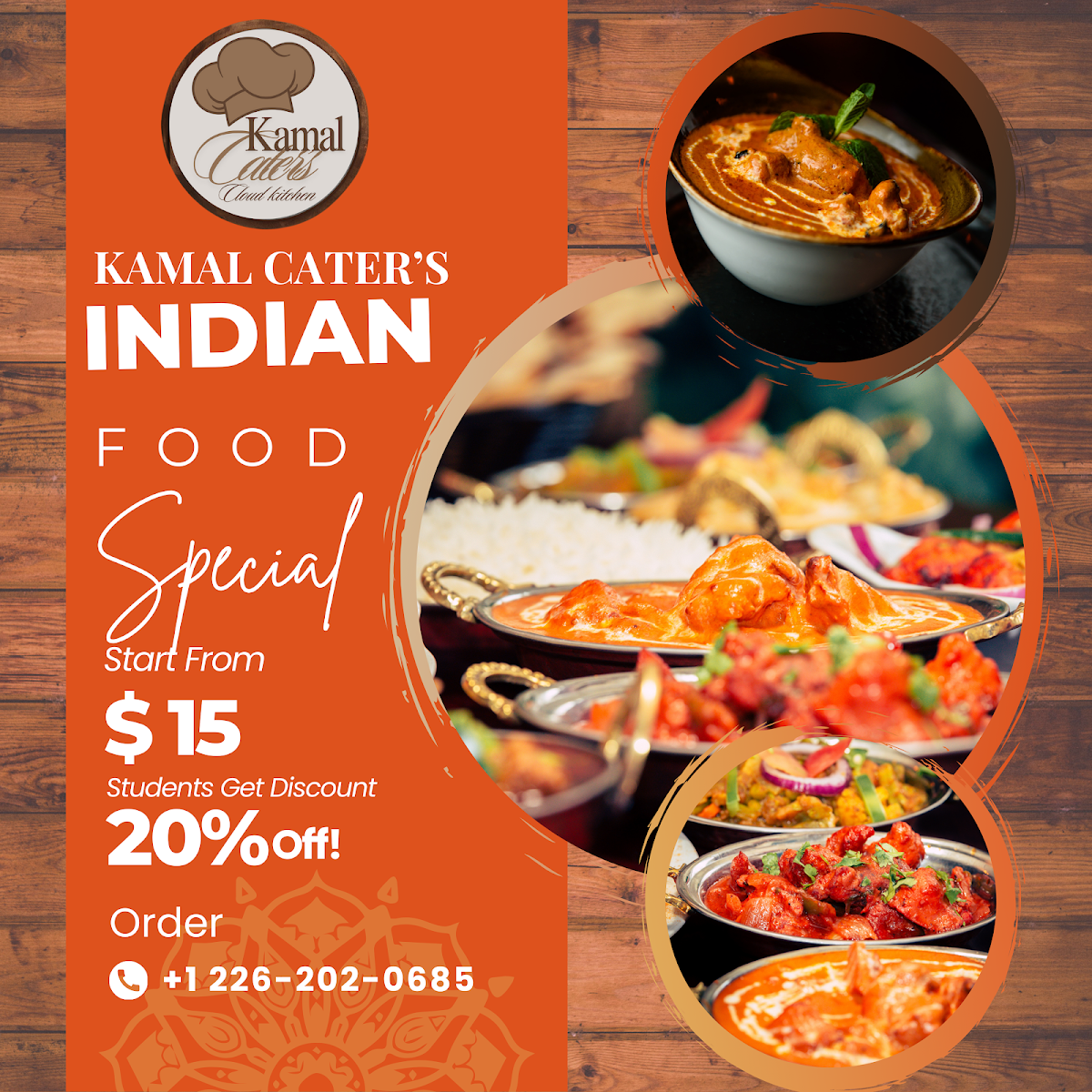 Menu, kamal caterer’s