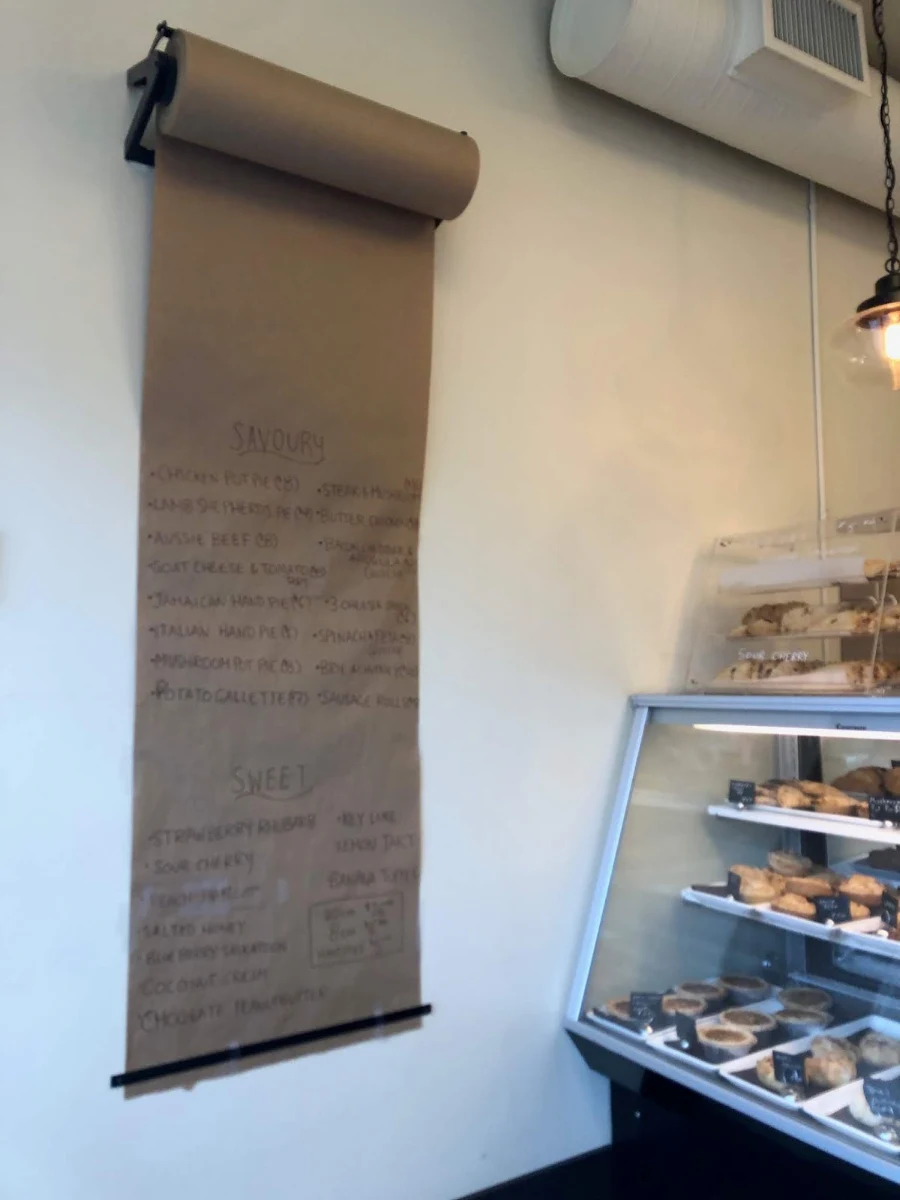 Menu, Pie Junkie