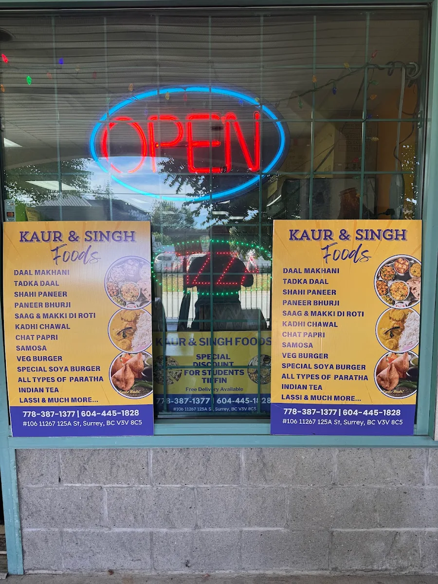 Menu, Kaur & Singh Foods & Pizza