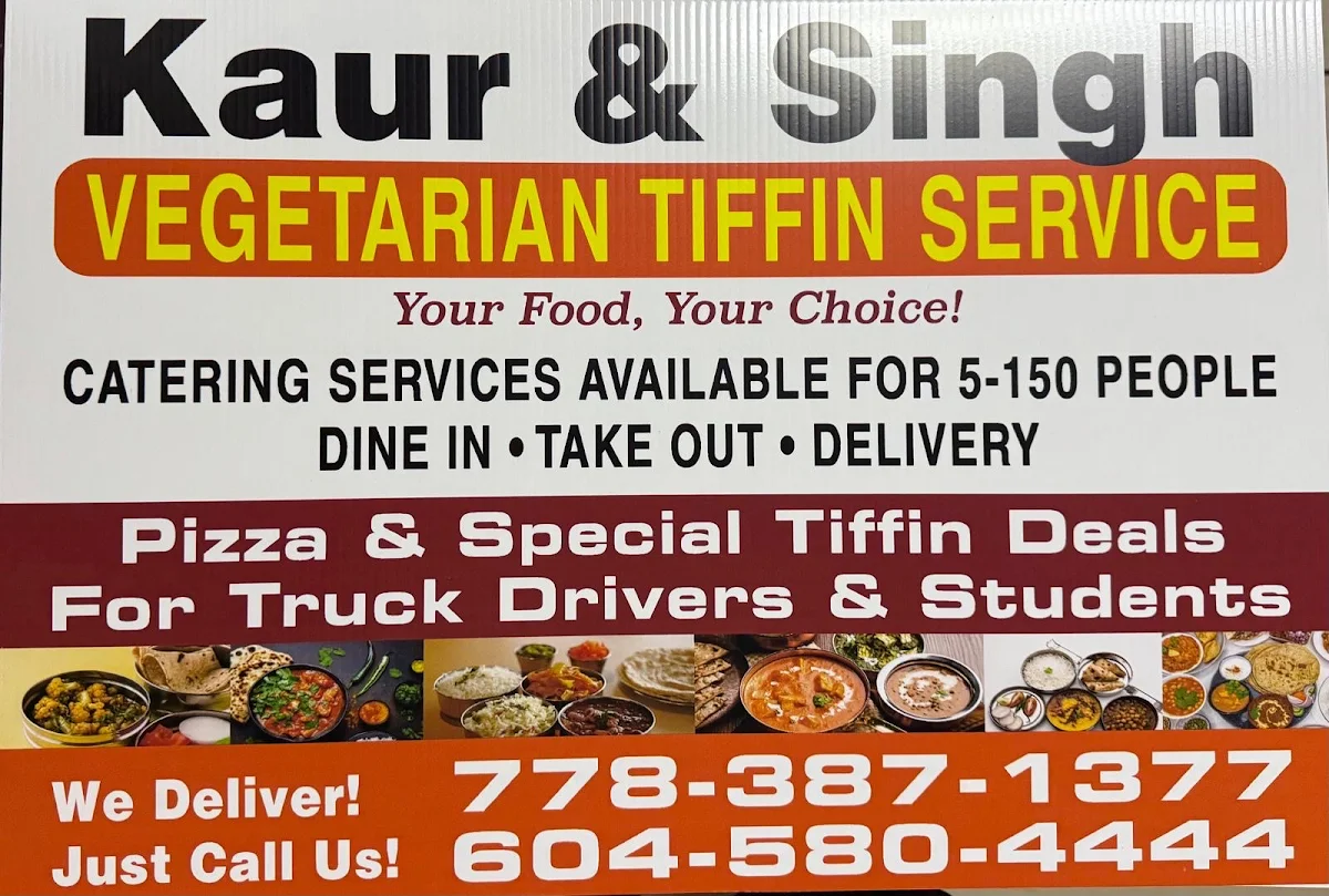 Menu, Kaur & Singh Foods & Pizza