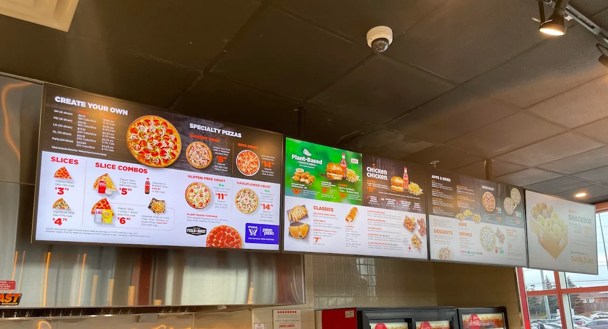 Menu, Pizza Pizza