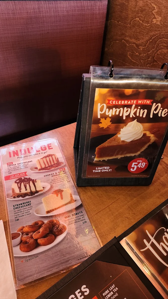 Menu, Swiss Chalet