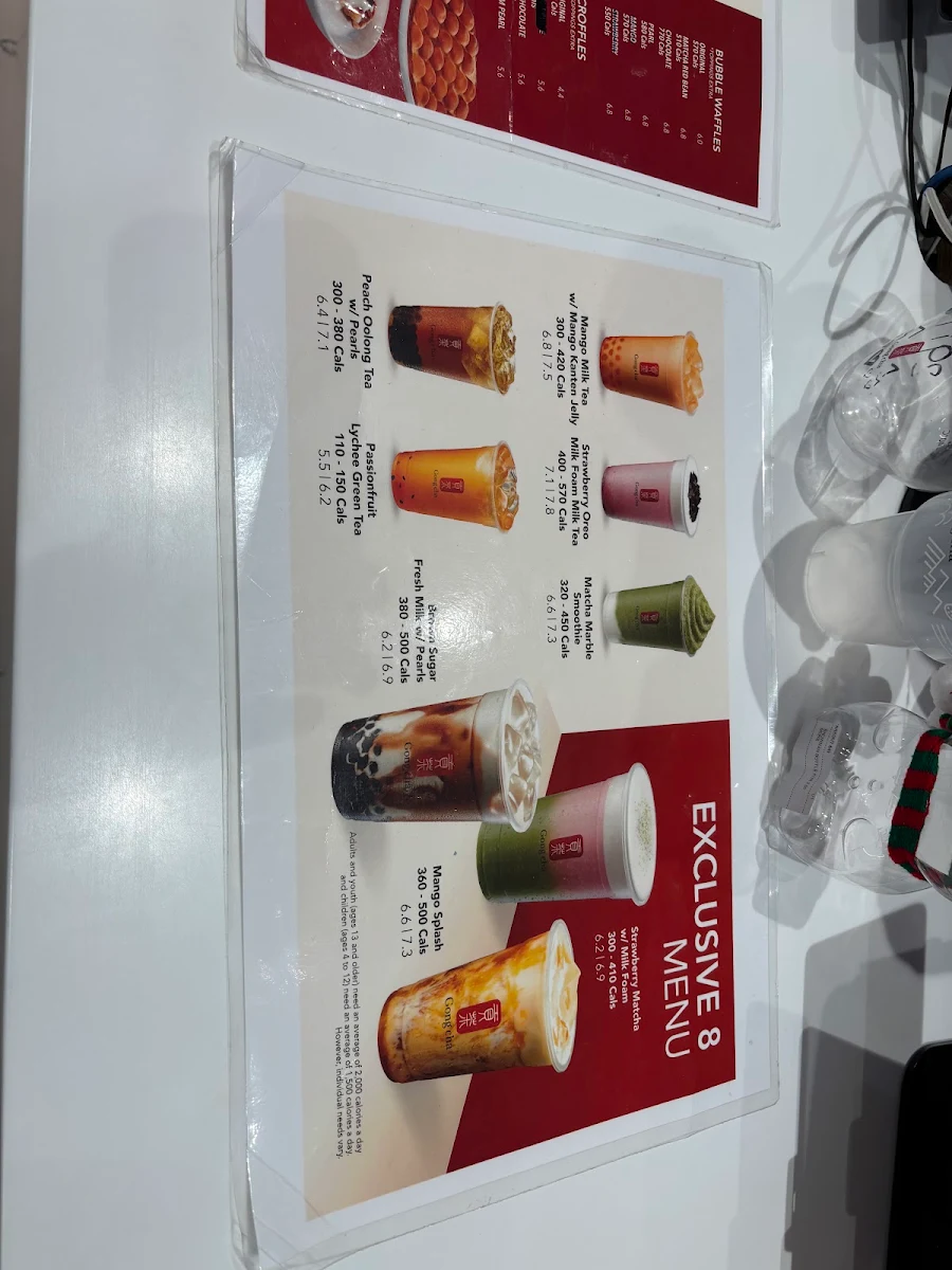 Menu, Gong Cha - Toronto Eaton Centre