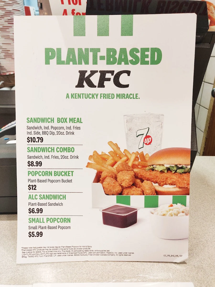Menu, KFC