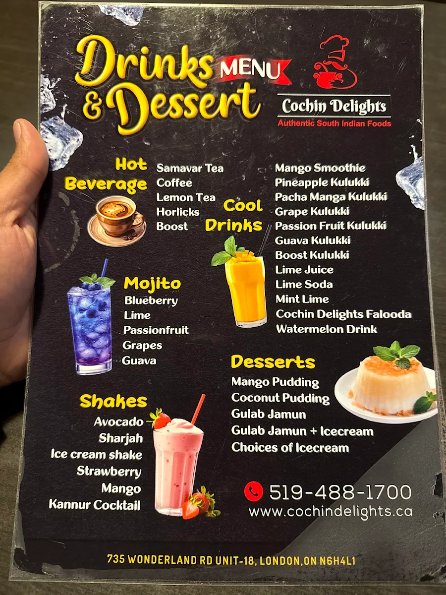 Menu, Cochin Delights
