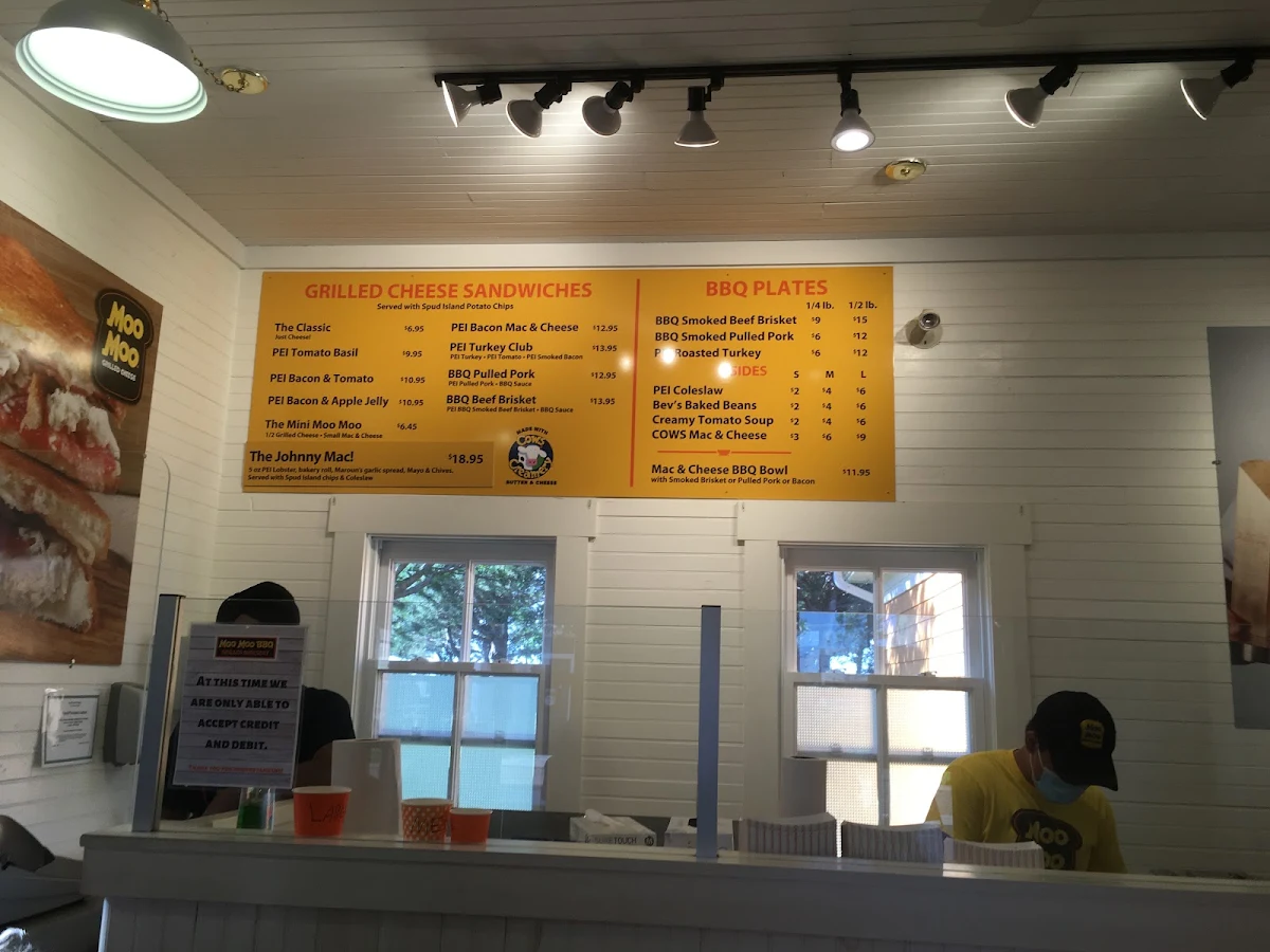 Menu, Moo Moo BBQ - Avonlea Village