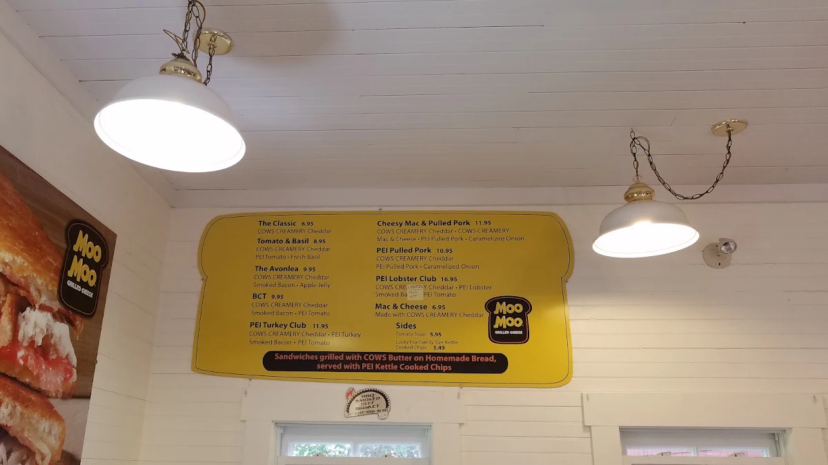 Menu, Moo Moo BBQ - Avonlea Village