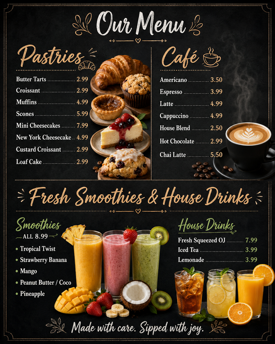 Menu, Smokey's Restaurant