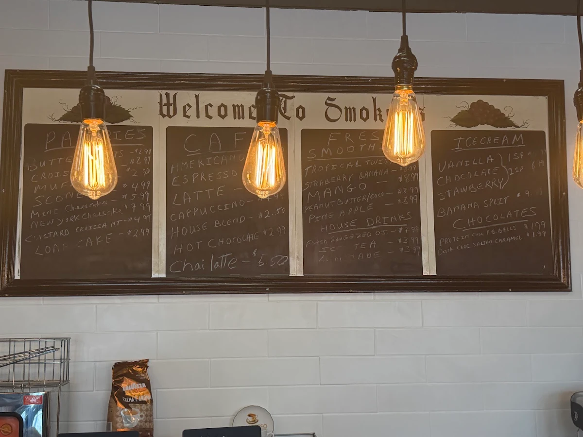 Menu, Smokey's Restaurant