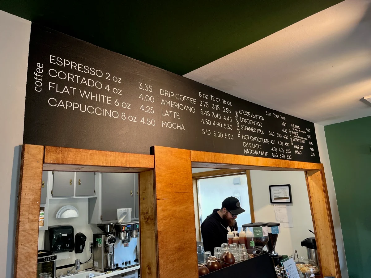 Menu, Vine Coffee Roasters
