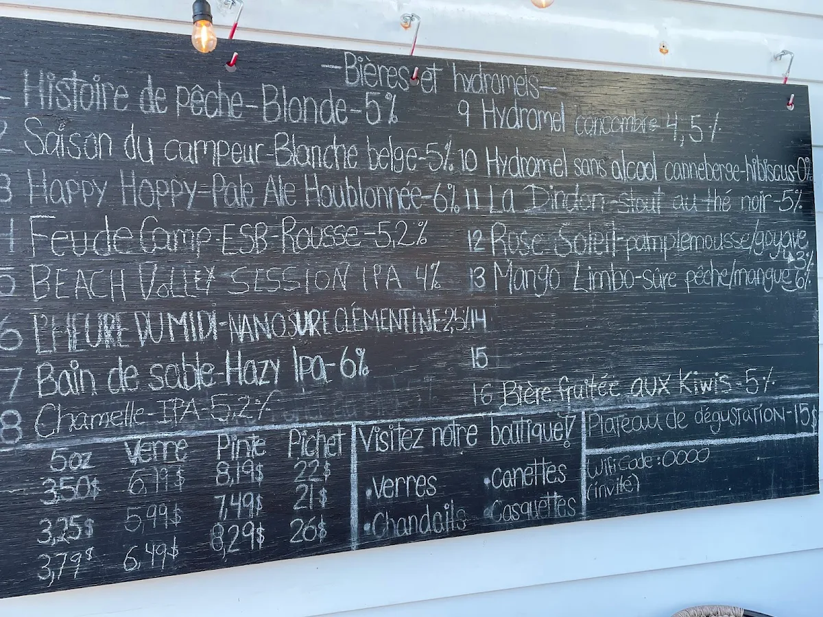 Menu, Restaurant Microbrasserie Etchemin