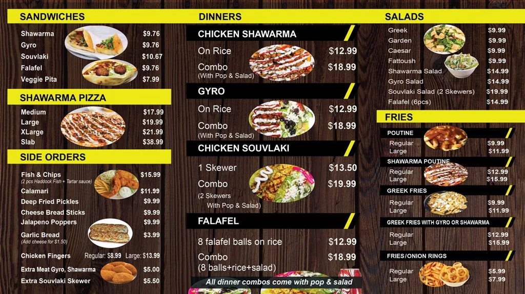 Menu, Fruitland Pizza & Grill
