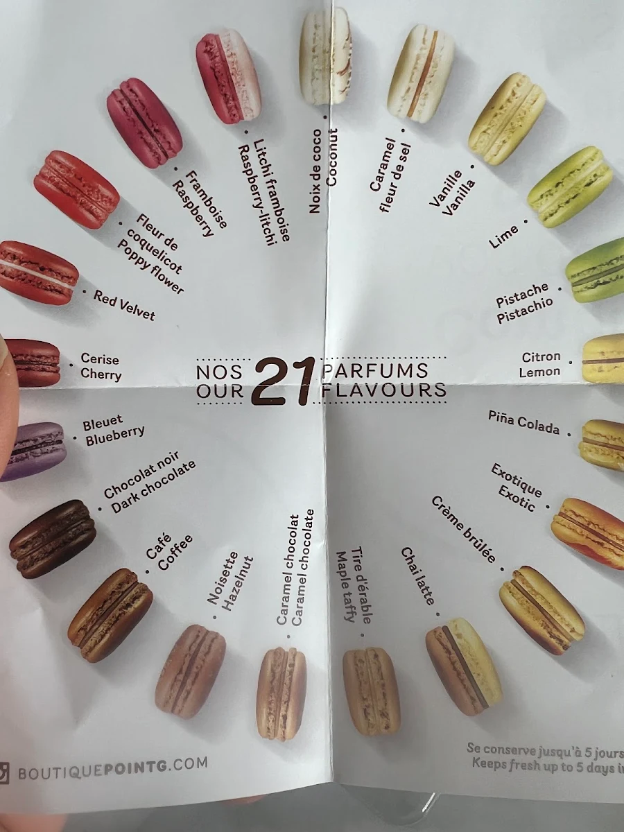 Menu, Point G ''Plaisirs Gourmands''