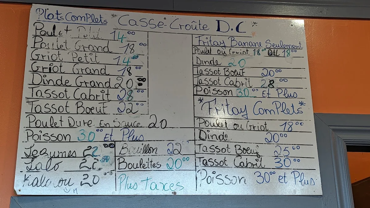 Menu, Casse-Croûte D.C.