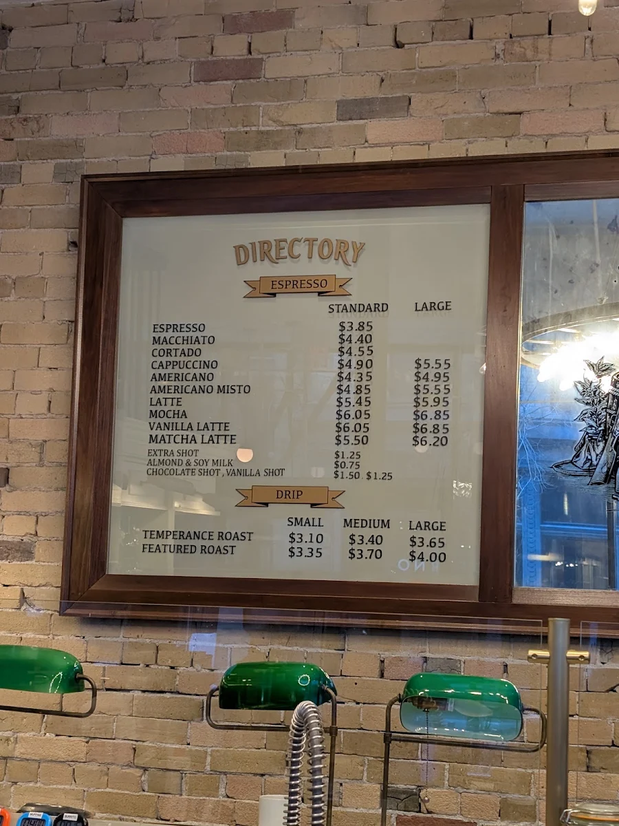 Menu, Dineen Coffee Co.