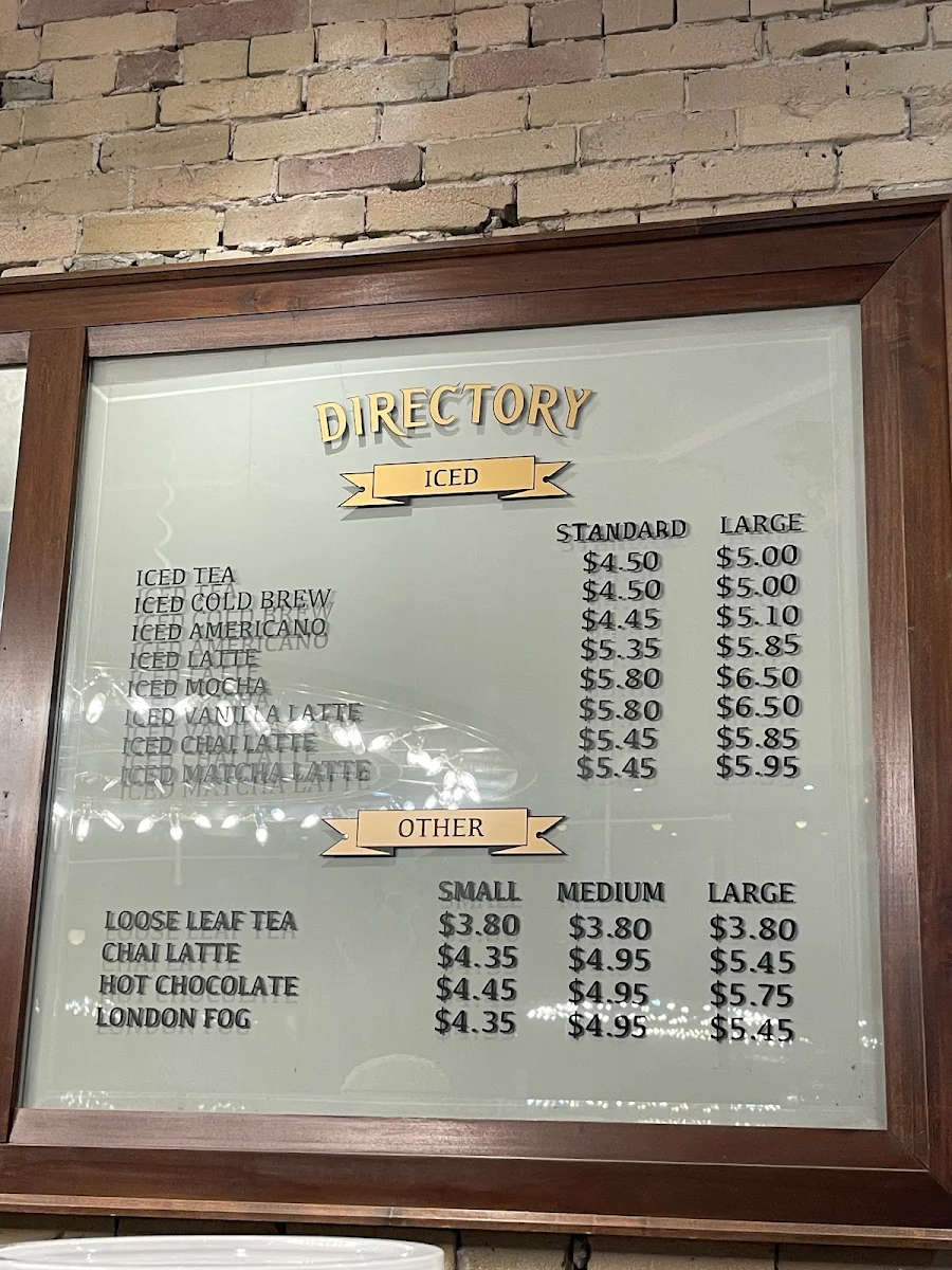 Menu, Dineen Coffee Co.
