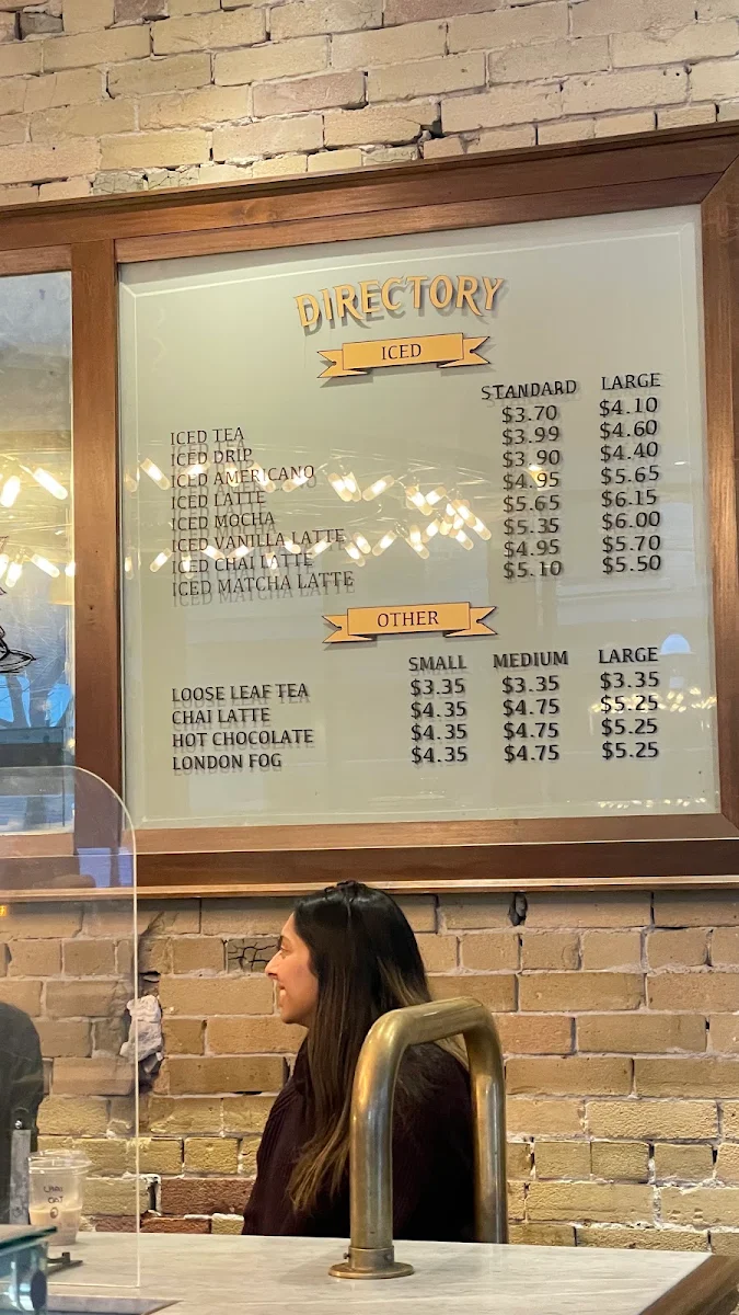 Menu, Dineen Coffee Co.